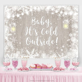 Lofaris Baby Its Cold Outside Snowflake Shower Backdrop